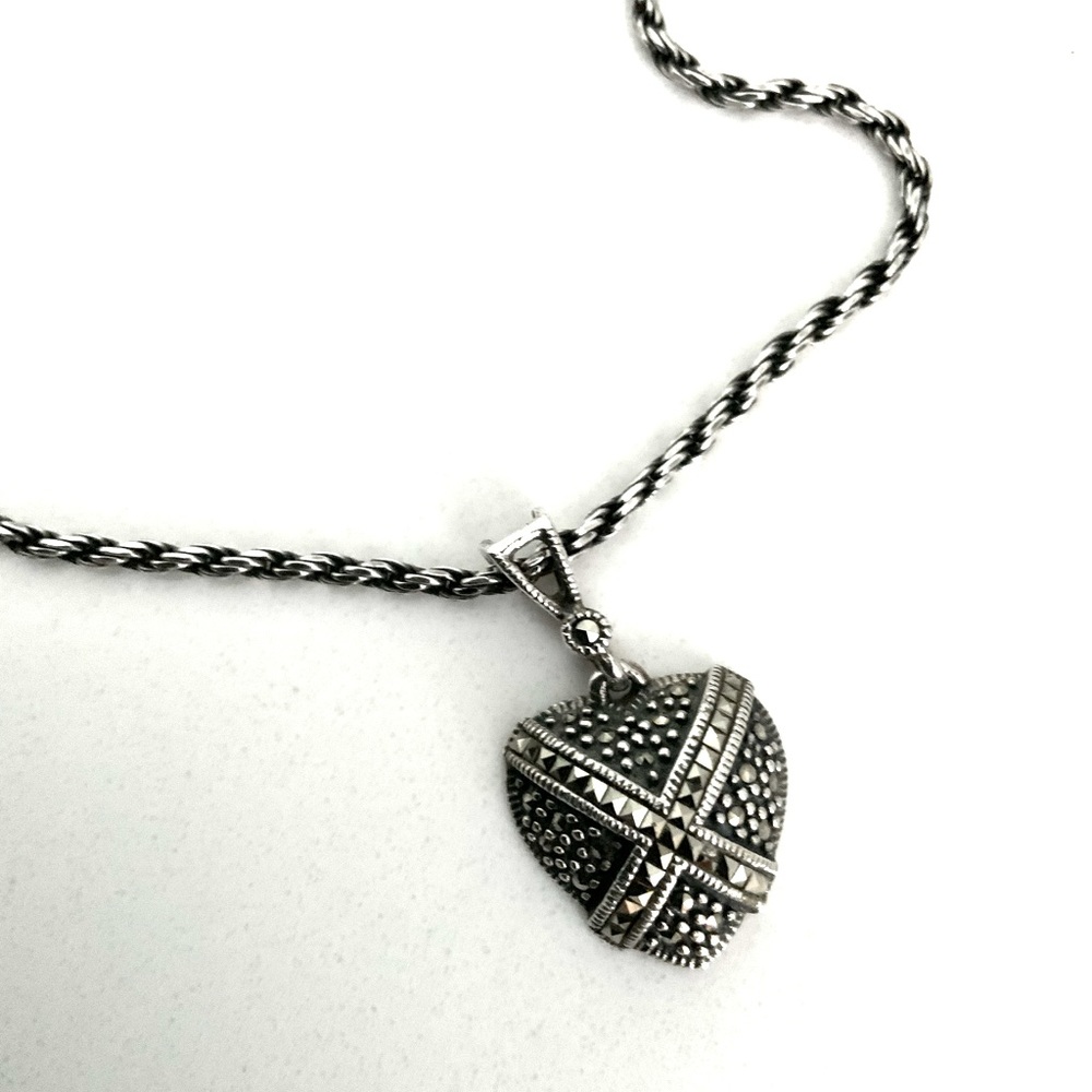 Marcasite Heart Necklace.